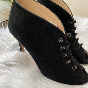 black pumps with button up lace